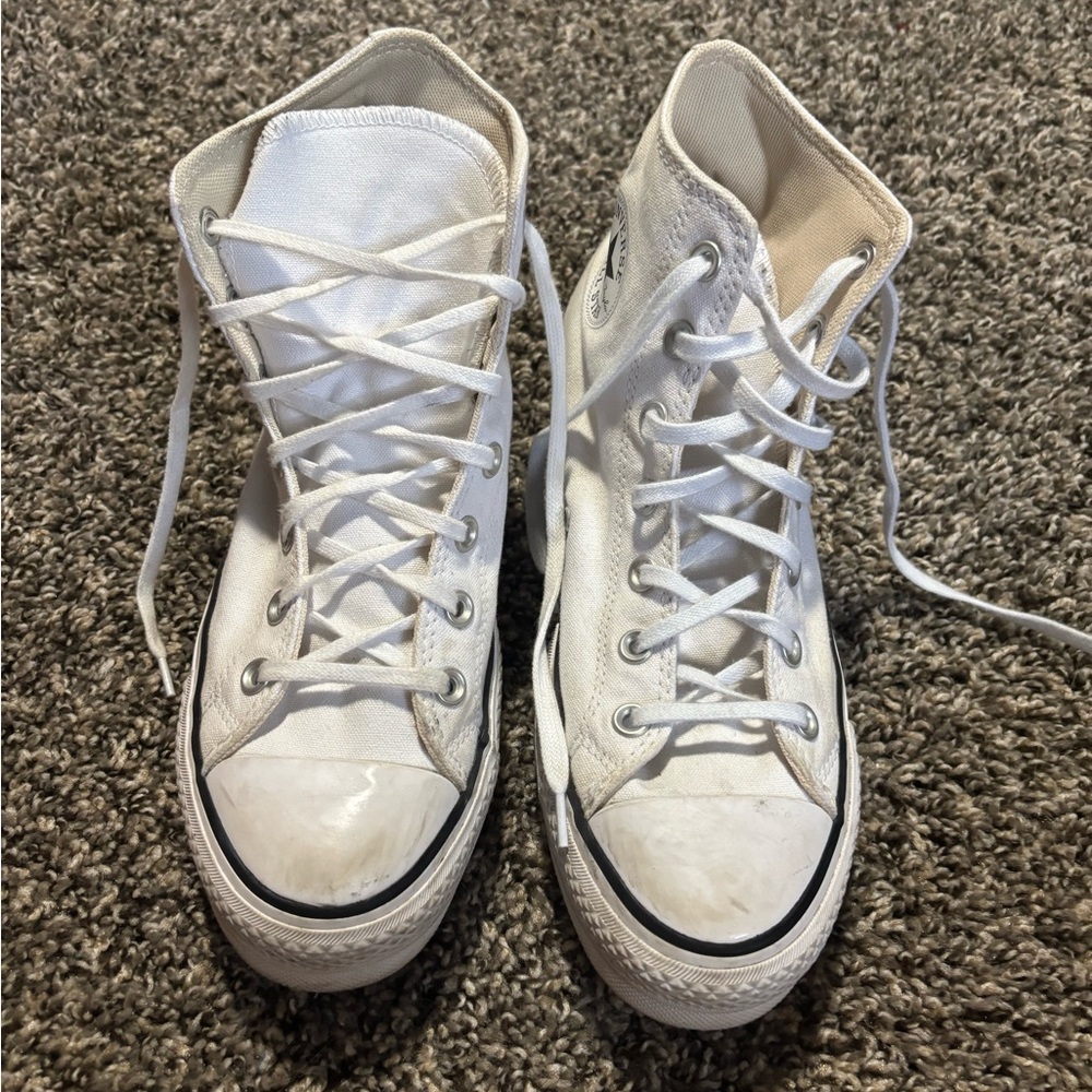 Converse Cream High-Top Sneakers